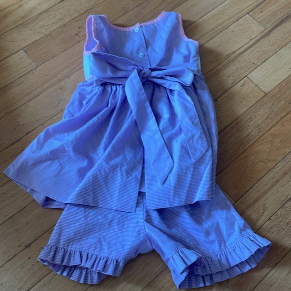 Purple smocked top and shorts - Picture 2 of 2